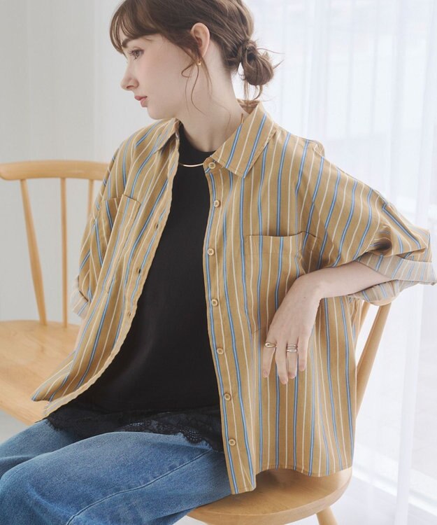 WEGO 【ANGIE VINTAGE】キャンブリックボイルオーバー半袖シャツ 柄5