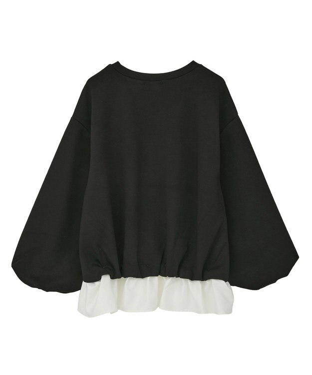 earth music&ecology フリルヘムドッキングプルオーバー Black