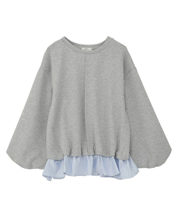 earth music&ecology フリルヘムドッキングプルオーバー Light Gray
