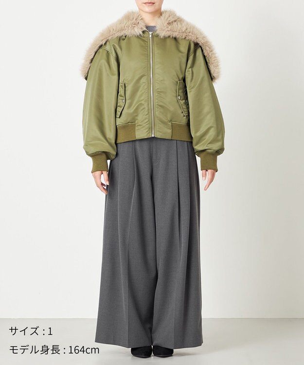 NAVE 【Nave】ファーカラーMA-1 カーキ系