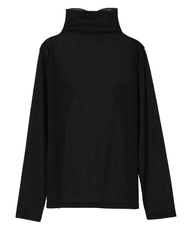 Green Parks ラメリブタートルカットソー Black