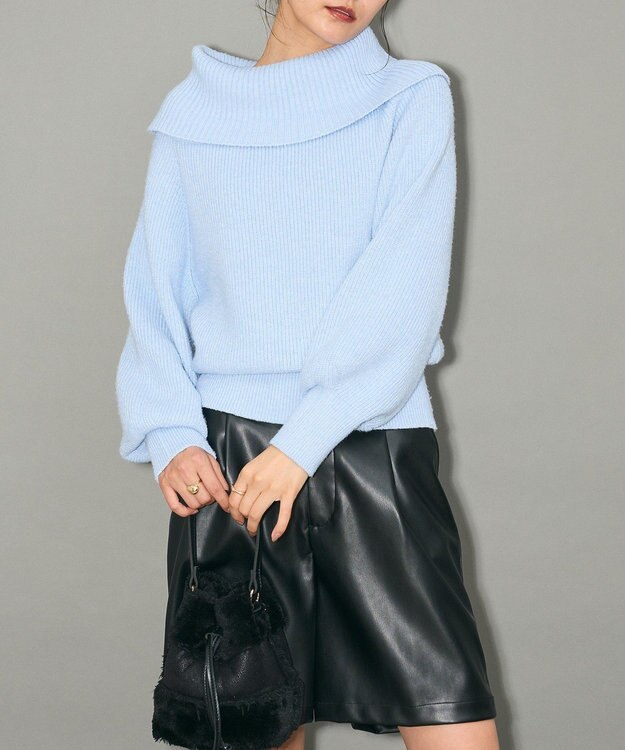 Green Parks オフショルダーニット Blue