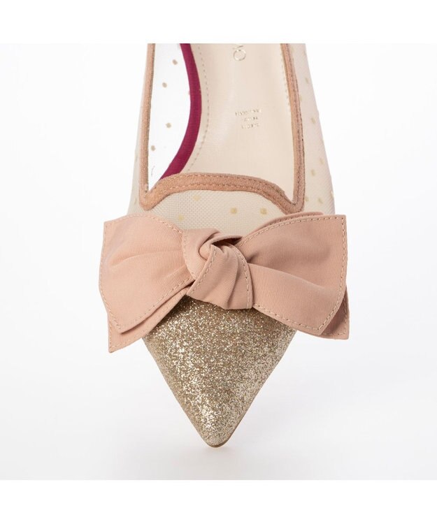 MODE ET JACOMO <MODE ET JACOMO>ビッグリボンオペラパンプス ピンクコンビ