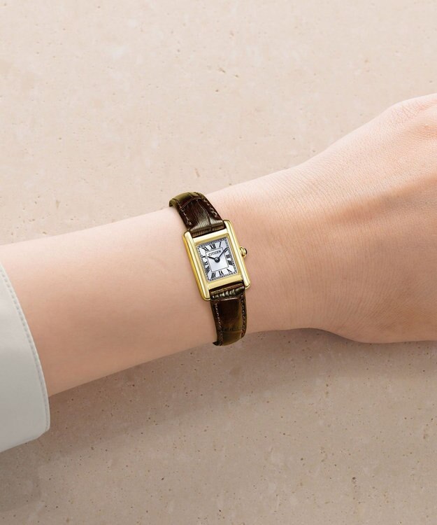 CITIZEN 【クラシカルなスクエアケース】イエローゴールドが華やかな腕時計 EG2797-13A イエローゴールド