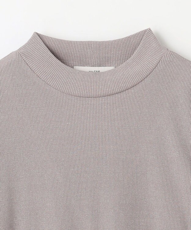 ANY 【洗濯機可】ラメハイネックＴシャツ グレー