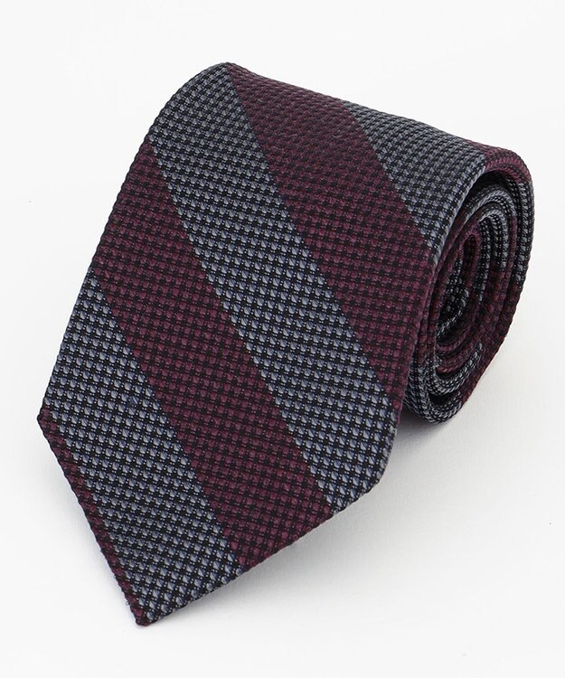 J.PRESS MEN スパンシルク レジメンタル柄ネクタイ ワイン系2