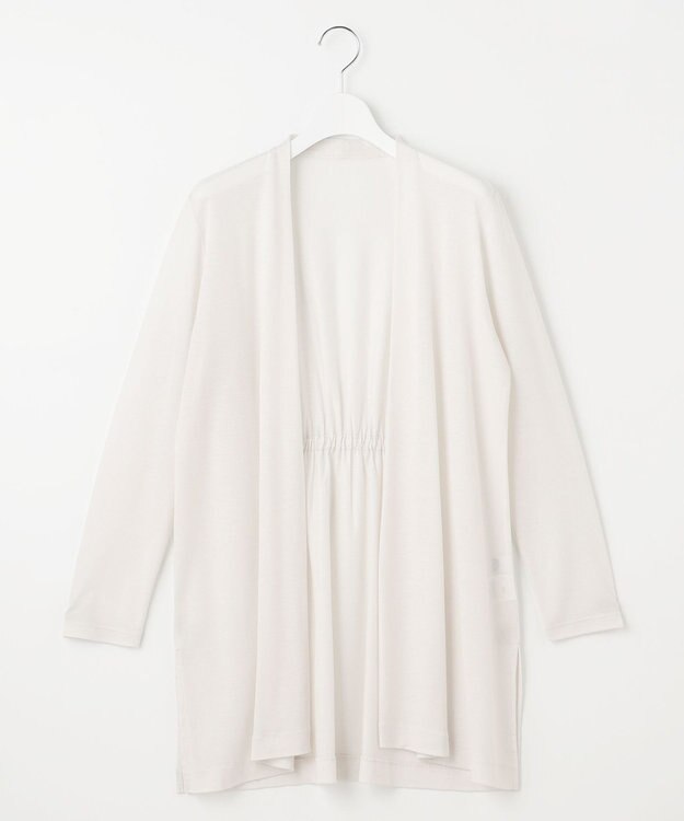 J.PRESS LADIES セルロースジャージー ロング カーディガン ライトグレー系