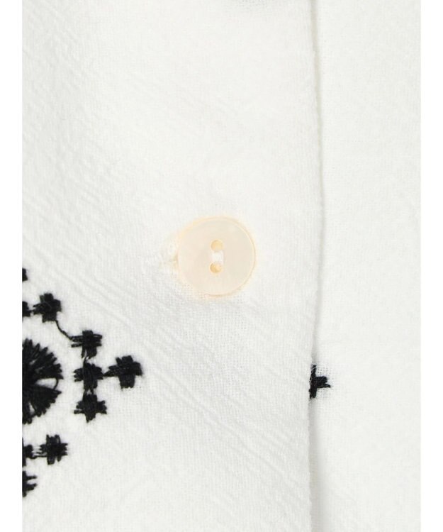 CRAFT STANDARD BOUTIQUE パネル刺繍開襟シャツ Off White