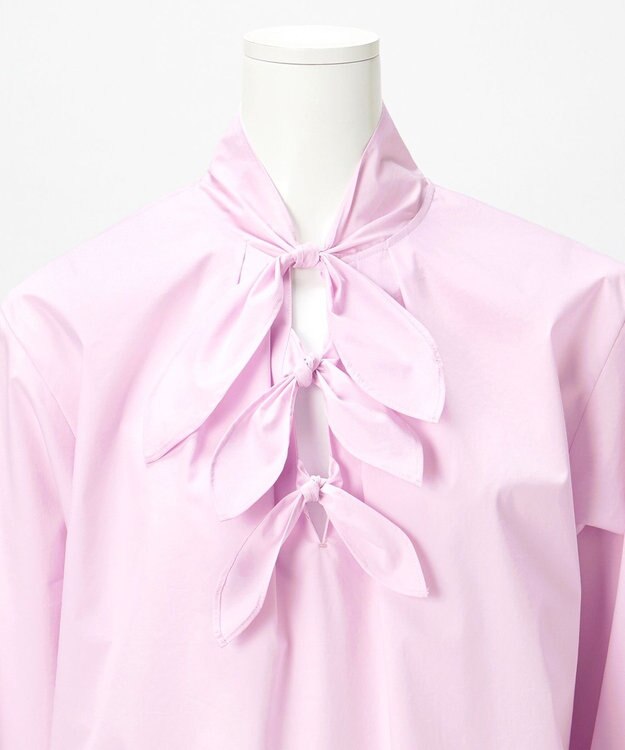 23区 【GOLD LABEL】コットンニドム リボンデザイン ブラウス ライトピンク
