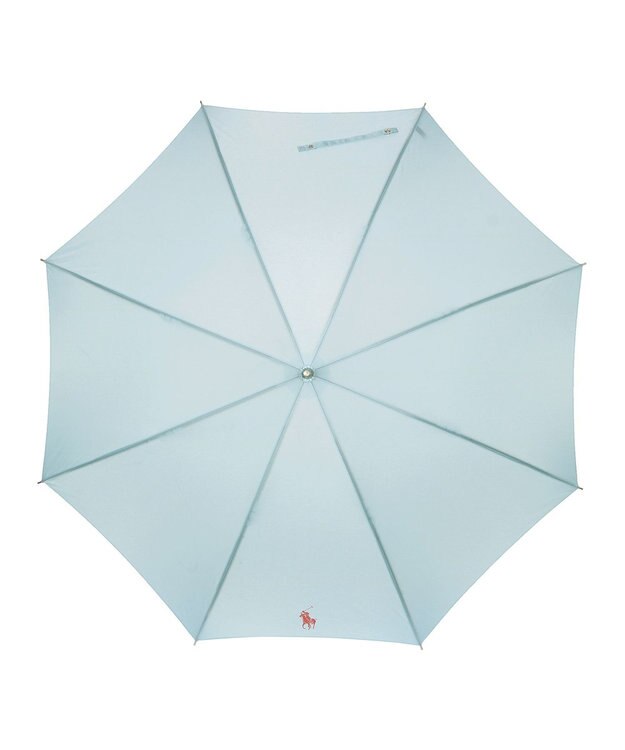 MOONBAT POLO RALPH LAUREN(ポロ ラルフローレン) 長傘 ワンポイントロゴ／日本製 ジャンプ傘 サックスブルー