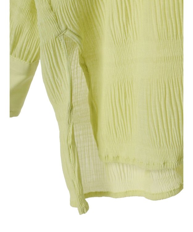 earth music&ecology クシュクシュシアーシャツ Lime Green