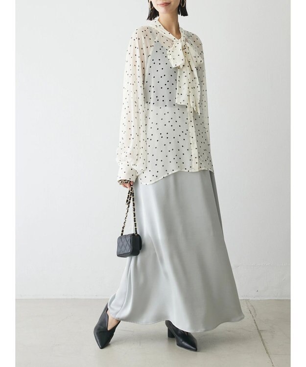 Green Parks AnriettMusee シアーボウタイブラウス Dot