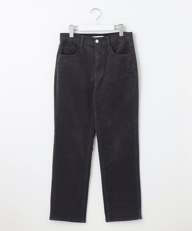 自由区 【洗える】リブレスコール ストレートパンツ グレー系