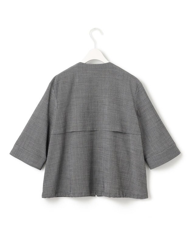 ICB L 【UVカット・洗える】ウール2WAYストレッチ ノーカラーブルゾン 無地柄系