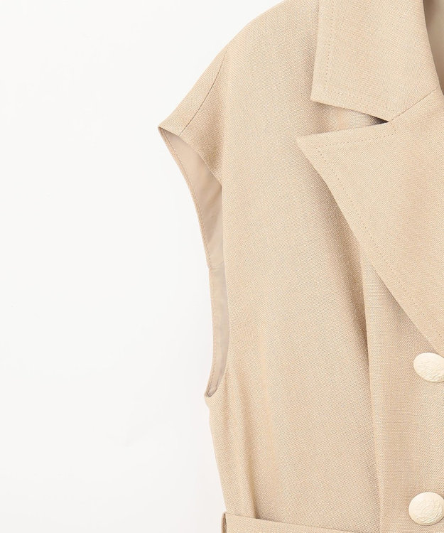 GRACE CONTINENTAL テーラーフレアワンピース ベージュ