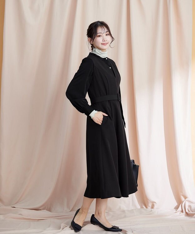 Tiaclasse 【新色追加・洗える】レースブラウス ブラック