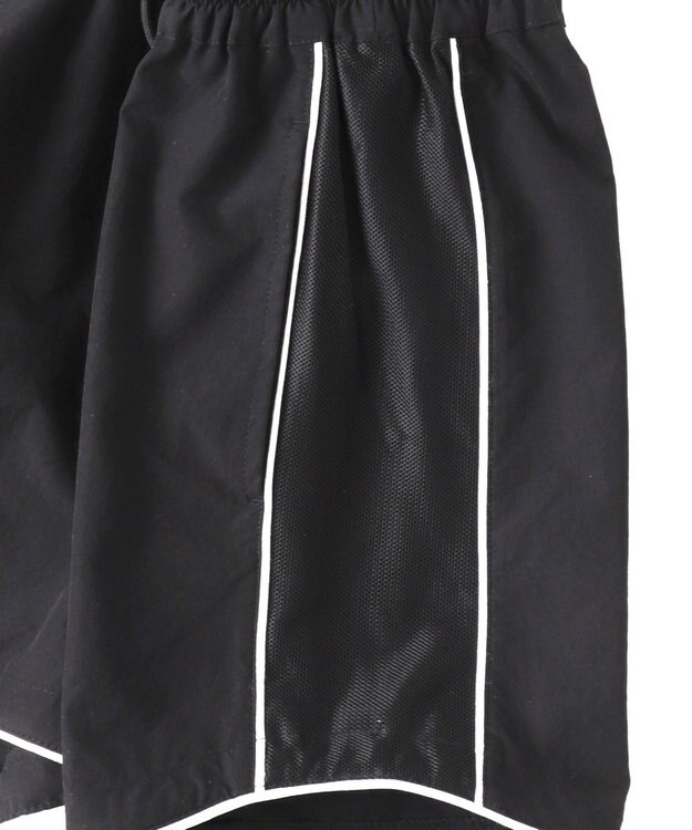 WEGO 【ウエストゴム】パイピングラインショートパンツ ブラック
