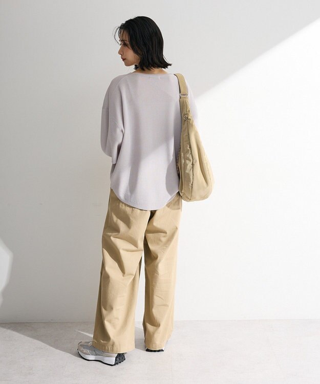 Green Parks 七分袖機能ニットプルオーバー Gray