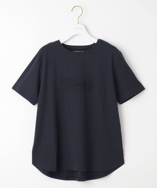 ANY SIS エンボスロゴ Tシャツ ネイビー
