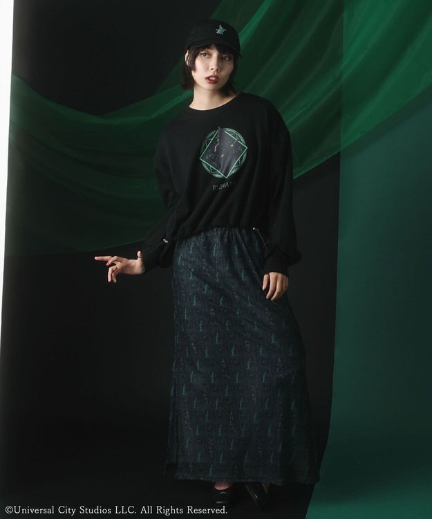 Green Parks ■ＷＩＣＫＥＤ　グラフィックショートスウェット Black