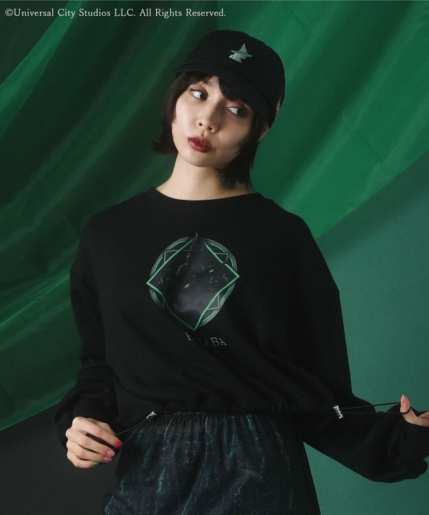 Green Parks ■ＷＩＣＫＥＤ　グラフィックショートスウェット Black