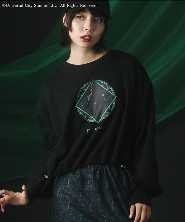 Green Parks ■ＷＩＣＫＥＤ　グラフィックショートスウェット Black