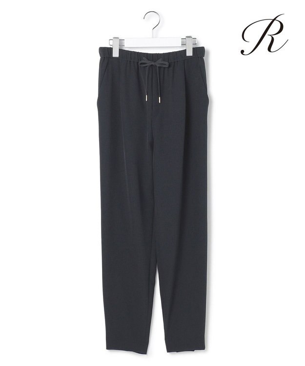23区 L 【R(アール)】ライトダブルクロス ドロスト テーパードパンツ ネイビー系