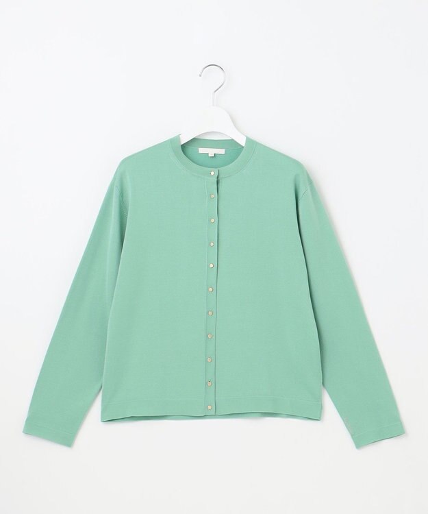 自由区 【アンサンブル対応・洗える】アセテートコットン カーディガン グラスグリーン