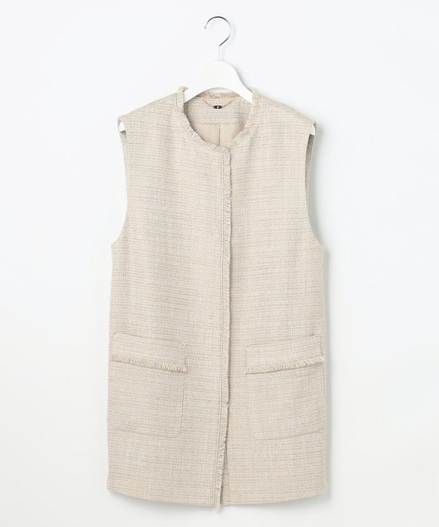 自由区 【カタログ掲載・セットアップ対応】ライトミックスツイード ジレ [新色]ベージュ