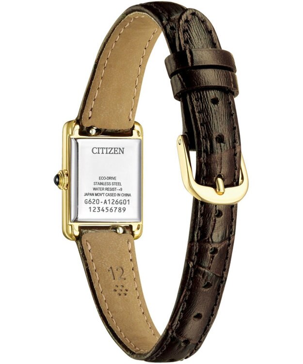 CITIZEN 【クラシカルなスクエアケース】イエローゴールドが華やかな腕時計 EG2797-13A イエローゴールド