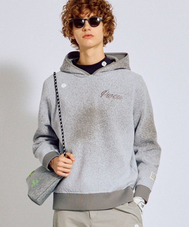PW CIRCULUS 【手洗い洗濯可】【MEN】グラデーションニットフーディ ゴルフ グレー系