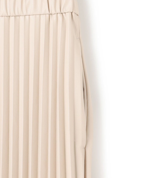 UNFILO 【野呂佳代さん着用】フェイクレザー プリーツスカート グレージュ