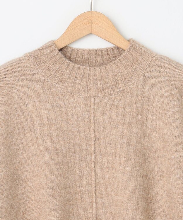 SHARE PARK LADIES スフレヤーンモックネックニット ベージュ系