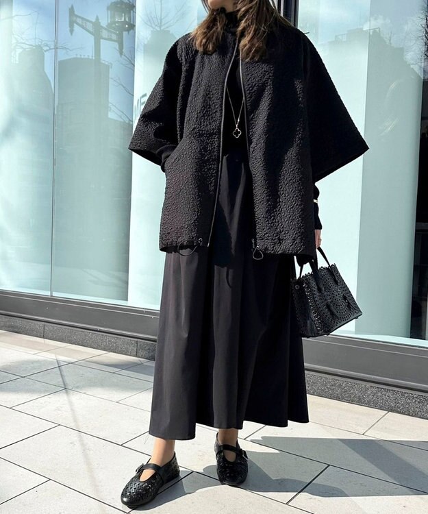 Green Parks AnriettMusee フロントジップジャガードブルゾン Black