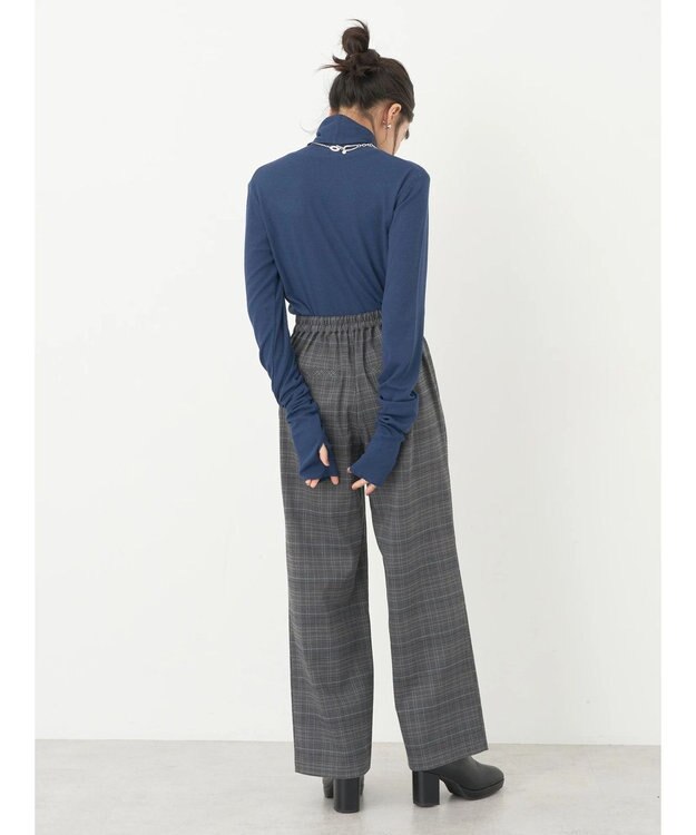 earth music&ecology ＴＲウールブレンドタートルネックプルオーバー Deep Blue