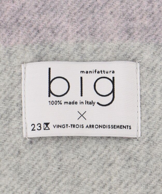 23区 【CLASSY.1月号掲載】manifattura big ウール マフラー グレー×ピンクチェック