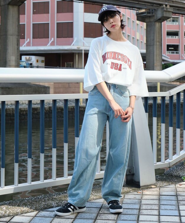 WEGO 【ユニセックス着用ITEM】カレッジロゴプリントT（SS） ホワイト