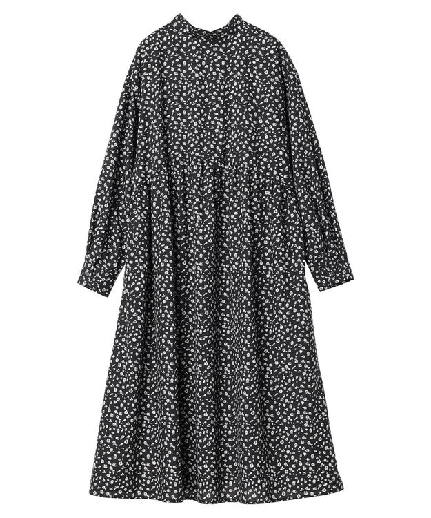 Green Parks ２ｗａｙ小花柄ギャザーシャツワンピース Black