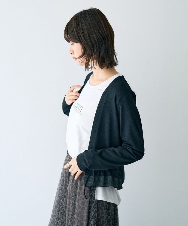 YECCA VECCA ドロストデザインカーディガン Black