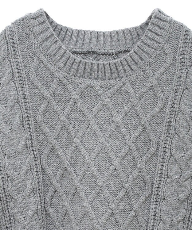 CRAFT STANDARD BOUTIQUE 洗える/2WAYケーブルニットリボンベスト Gray
