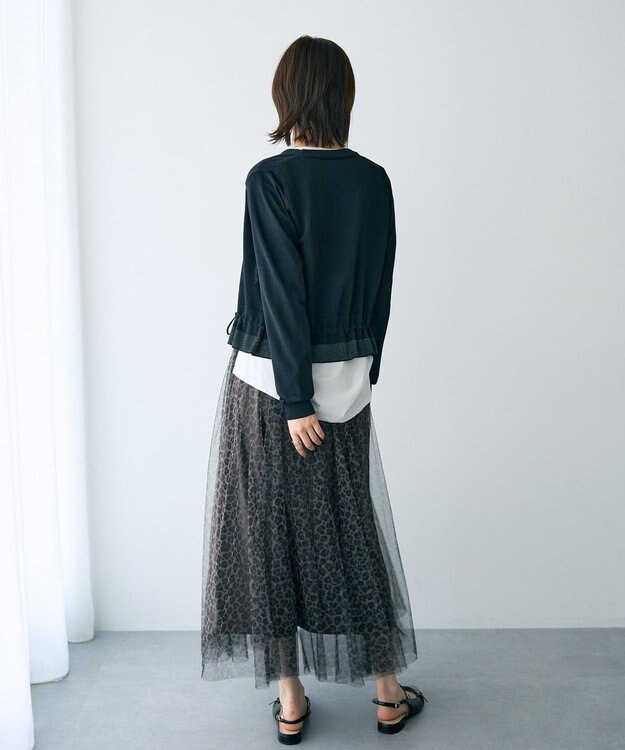 YECCA VECCA ドロストデザインカーディガン Black