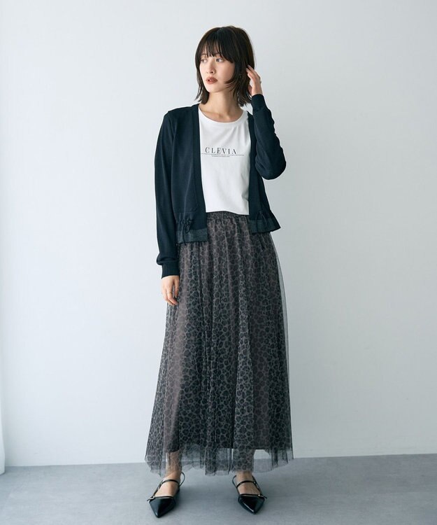 YECCA VECCA ドロストデザインカーディガン Black