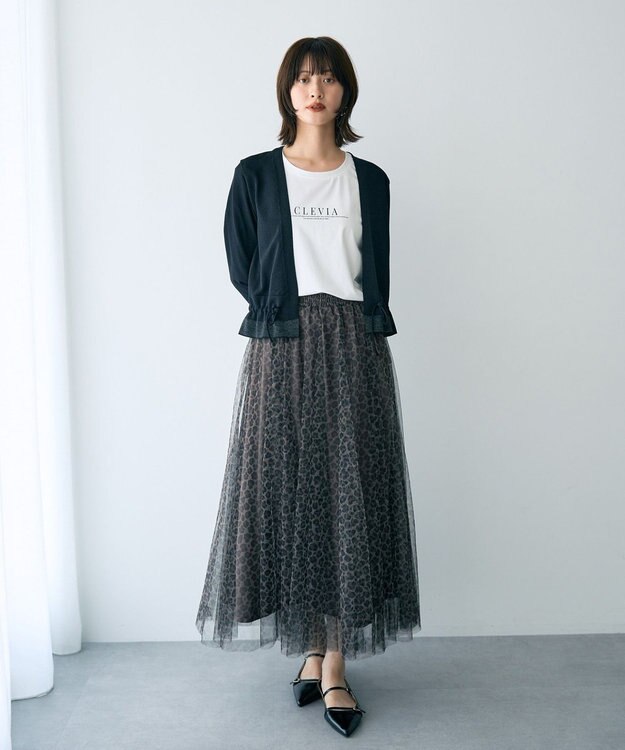 YECCA VECCA ドロストデザインカーディガン Black