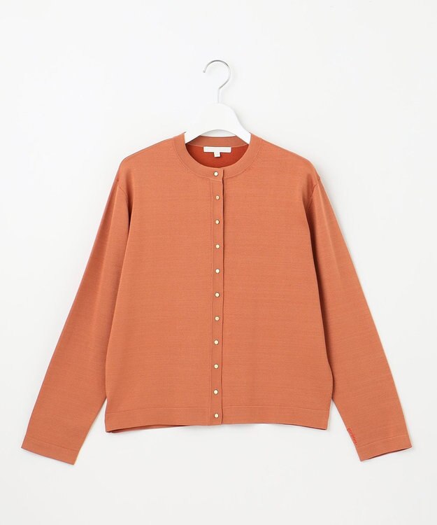 自由区 【アンサンブル対応・洗える】アセテートコットン カーディガン レッド