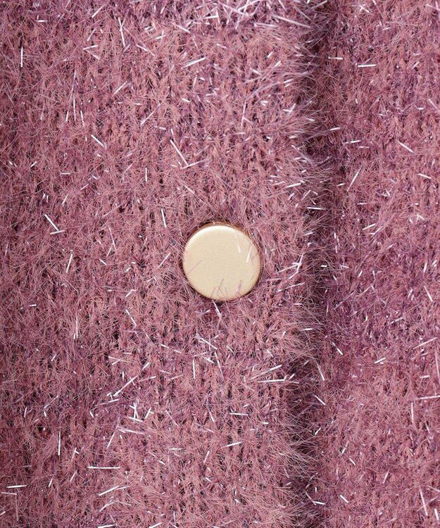 ANY SIS 【前後着用可】スパークルシャギー カーディガン ピンク