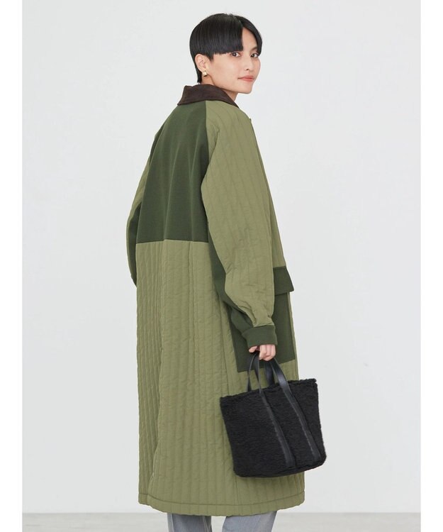 AMERICAN HOLIC キルポカ異素材Ｍｉｘロングコート Khaki