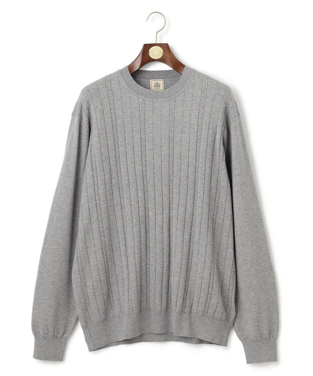 J.PRESS MEN 【KING SIZE】【ストレッチ性 / イージーケア】【FLEX YARN】クルーネックニット ライトグレー系