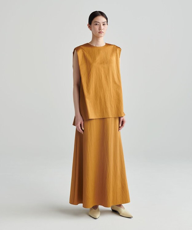 NAVE 【ReNAVE　洗える】グロスサテンスカート キャメル