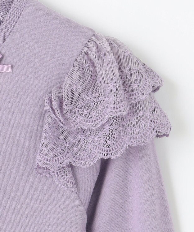 ANY KIDS 袖 レース ガーリー Ｔシャツ ラベンダー