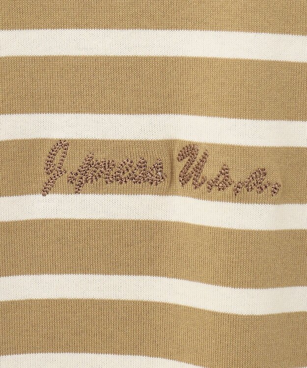 J.PRESS MEN 【J.PRESS USA】ボーダー刺繍ロングＴシャツ ベージュ系1
